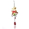 Christmas Glass Wind Chimes, Iron Hanging Decorations, Deer, 395x120mm