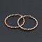 Titanium Steel Hoop Earrings, Twisted Ring Shape, Rose Gold, 12 Gauge, 20x2mm