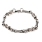 Tarnish Resistant 304 Stainless Steel Bone Link Chain Bracelets, with 201 Stainless Steeel Findings, Stainless Steel Color, 8-5/8 inch(22cm)