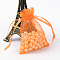 Organza Gift Bags with Drawstring, Wedding Party Christmas Favor Gift Bags, Organza Pouches for Potpourri, Orange Red, 9x7cm