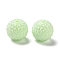 Chunky Resin Rhinestone Bubblegum Ball Beads, Round, Light Green, 20x18mm, Hole: 3mm