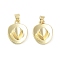 Rack Plating Brass Pendants, Long-Lasting Plated, Lead Free & Cadmium Free, Hat, Real 18K Gold Plated, 19x14x5.5mm, Hole: 4x3mm