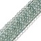 Glass Bead Strands, with Glitter Powder, Round, Green, 6x5.5mm, Hole: 1mm, about 142pcs/strand, 29.92''(76cm)