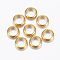 202 Stainless Steel Link Rings, Round, Real 18K Gold Plated, 7x2mm, Hole: 5mm