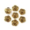 Tibetan Style Alloy Bead Caps, 5-Petal, Flower, Antique Golden, 10x3mm, Hole: 1.6mm