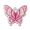 Acrylic Pendant, Butterfly, Pearl Pink, 36.5x42.5x2.5mm, Hole: 2mm