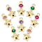 Beebeecraft 30Pcs Brass Micro Pave Cubic Zirconia Pendants, Real 18K Gold Plated, Star, Mixed Color, 10x5.5x2mm, Hole: 0.8mm