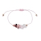 Gemstone Braided Bead Bracelet, Pink, Inner Diameter: 3 inch(7.5cm)