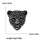 Head of Leopard Rhinestone Pins, Alloy Brooches for Unisex Gift, Black, 50x50mm