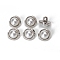 Alloy Shank Buttons, with Plastic Imitation Pearl Beads, Flower, Platinum, 10.5x10.5mm