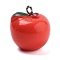 Resin Pendants, With Platinum Iron Loop, Apple, Red, 19x17.5x17.5mm, Hole: 2mm