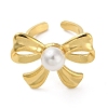 Stainless Steel Shell Pearl Rings RJEW-R144-01G-3