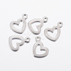 Tarnish Resistant 304 Stainless Steel Open Heart Charms STAS-L200-38P-1