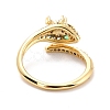 Snake Cubic Zirconia Cuff Ring for Women RJEW-C004-09-RS-2