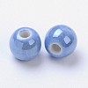 Pearlized Handmade Porcelain Round Beads PORC-S489-6mm-12-2