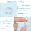 Unicraftale 4 Pairs 201 Stainless Steel Retractable Clip-on Hoop Earrings STAS-UN0052-03B-5