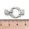 Rack Plating Brass Micro Pave Cubic Zirconia Fold Over Clasps ZIRC-P117-02A-P-2