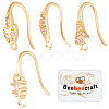 Beebeecraft 24Pcs 4 Style Brass Micro Pave Clear Cubic Zirconia Earring Hooks KK-BBC0012-32-1