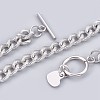 304 Stainless Steel Curb Chain Bracelets BJEW-P237-06P-2