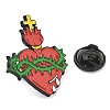 Cross Alloy Black Enamel Pins Brooches JEWB-M049-01EB-01-3