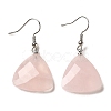 Natural Mixed Gemstone Faceted Triangle Dangle Earrings EJEW-E296-01P-2
