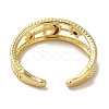 Moon & Star Rack Plating Brass Open Cuff Finger Rings for Women RJEW-L123-100G-3