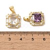 Brass Micro Pave Cubic Zirconia Pendants KK-R162-068G-3