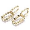 Brass Micro Pave Cubic Zirconia Huggie Hoop Earring EJEW-N011-09G-2