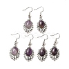 Natural Amethyst Teardrop Dangle Earrings EJEW-K246-01P-05-1