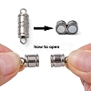 Column 304 Stainless Steel Magnetic Clasps with Loops STAS-I028-3