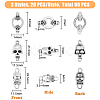 SUPERFINDINGS 60Pcs 3 Styles Tibetan Style Alloy Connector Charms FIND-FH0005-97-2