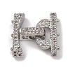 Brass Micro Pave Clear Cubic Zirconia Fold Over Clasps KK-C076-03P-1