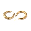 Flower 201 Stainless Steel Half Hoop Earrings for Women EJEW-G385-11G-2