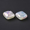 Rainbow Iridescent Plating Acrylic Beads OACR-A010-06F-3