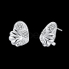 Brass Micro Pave Clear Cubic Zirconia Stud Earrings EJEW-BB42978-S-1