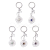 Stainless Steel with Natural Gemstone Pendants Keychain KEYC-JKC00776-M-1