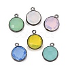 Brass Glass Charms KK-C228-01B-1