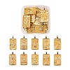 10Pcs 1 style Brass Micro Pave Clear Cubic Zirconia Tarot Card Pendants ZIRC-LS0001-01G-1