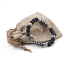 Natural Mixed Gemstone and Black Agate(Dyed) Stretch Bracelets BJEW-JB04006-5