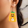 Halloween Cartoon Acrylic Pumpkin Dangle Earrings for Women QK1762-6-1