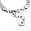 Tarnish Resistant Flat Round with Human 201 Stainless Steel Link Bracelets with 304 Stainless Steel Chain BJEW-O108-02P-3