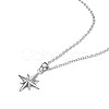 TINYSAND Starburst 925 Sterling Silver Cubic Zirconia Pendant Necklaces TS-N345-S-3