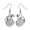 Natural Quartz Crystal Chameleon Dangle Earrings with Crystal Rhinestone EJEW-A092-10P-10-3