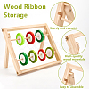 2-Tier Wooden Craft Ribbon Organizer Storage Rack ODIS-WH0030-65-4