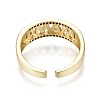 Brass Micro Pave Clear Cubic Zirconia Cuff Rings RJEW-S044-090-NF-4