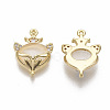 Brass Micro Pave Cubic Zirconia Charms KK-R132-013-NF-2