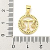 Brass Micro Pave Cubic Zirconia Pendants KK-K354-03G-07-3