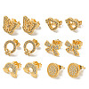 Light Gold Brass Micro Pave Cubic Zirconia Stud Earrings for Women EJEW-E295-34KCG-1