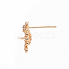 Brass Micro Pave Clear Cubic Zirconia Earring Findings KK-T062-214G-NF-4