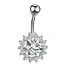 Clear Cubic Zirconia Belly Button Rings WG9960A-36-1